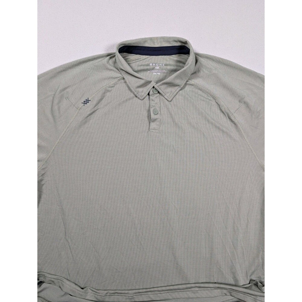 Rhone Delta Pique Polo Shirt Men’s 2XL Green Golf Performance Lightweight Knit